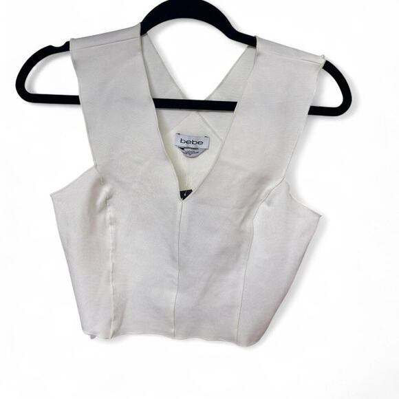 Y2K VINTAGE DEADSTOCK BEBE WHITE BANDAGE CROP‎ TANK SMALL NWT. - Picture 4 of 6